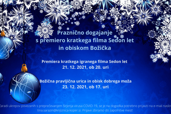 Eventi festivi alla biblioteca di Capodistria con la prima del cortometraggio Sedon let e la visita di Babbo Natale